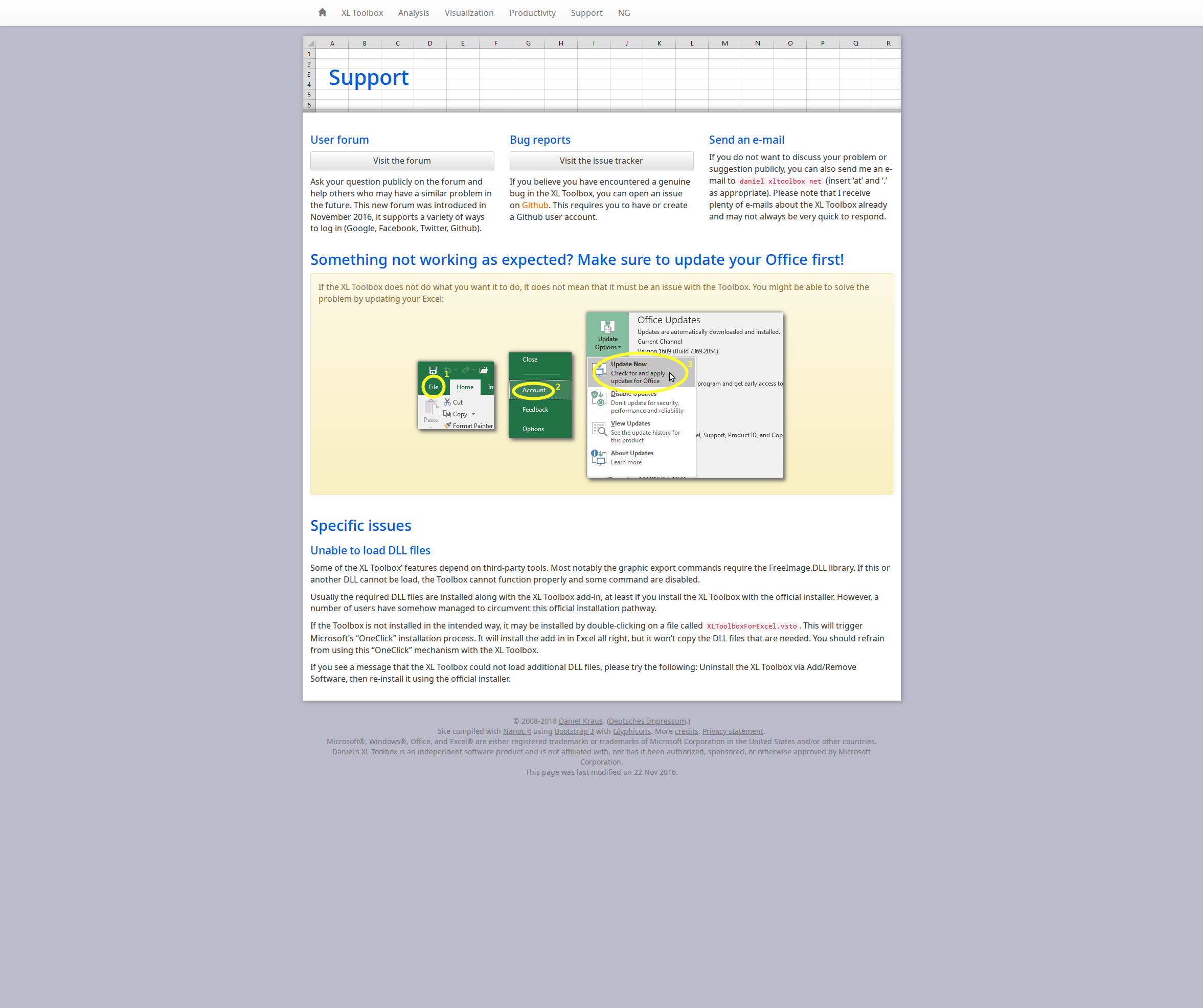 Support information (obsolete)