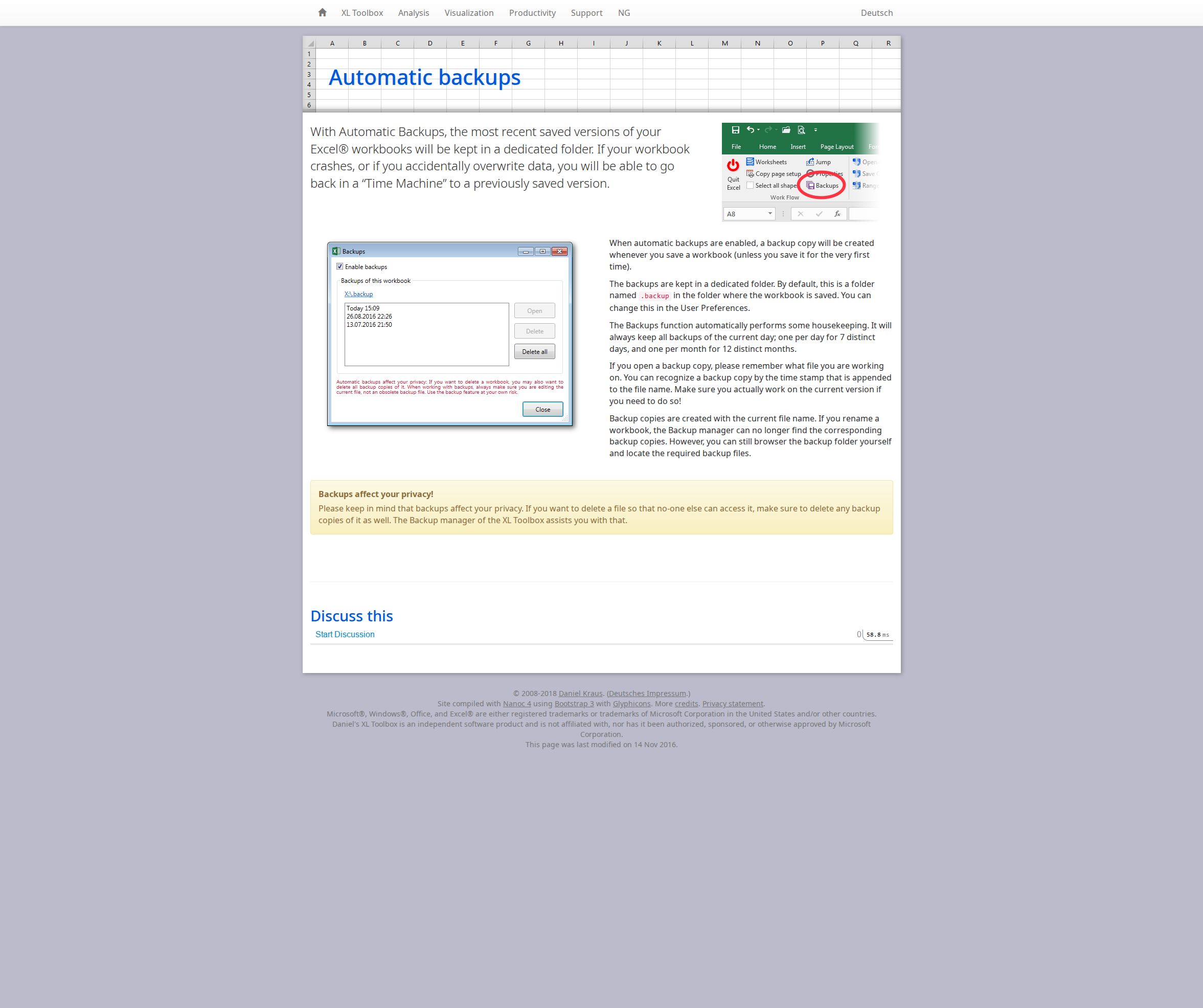 Automatic versioned backups