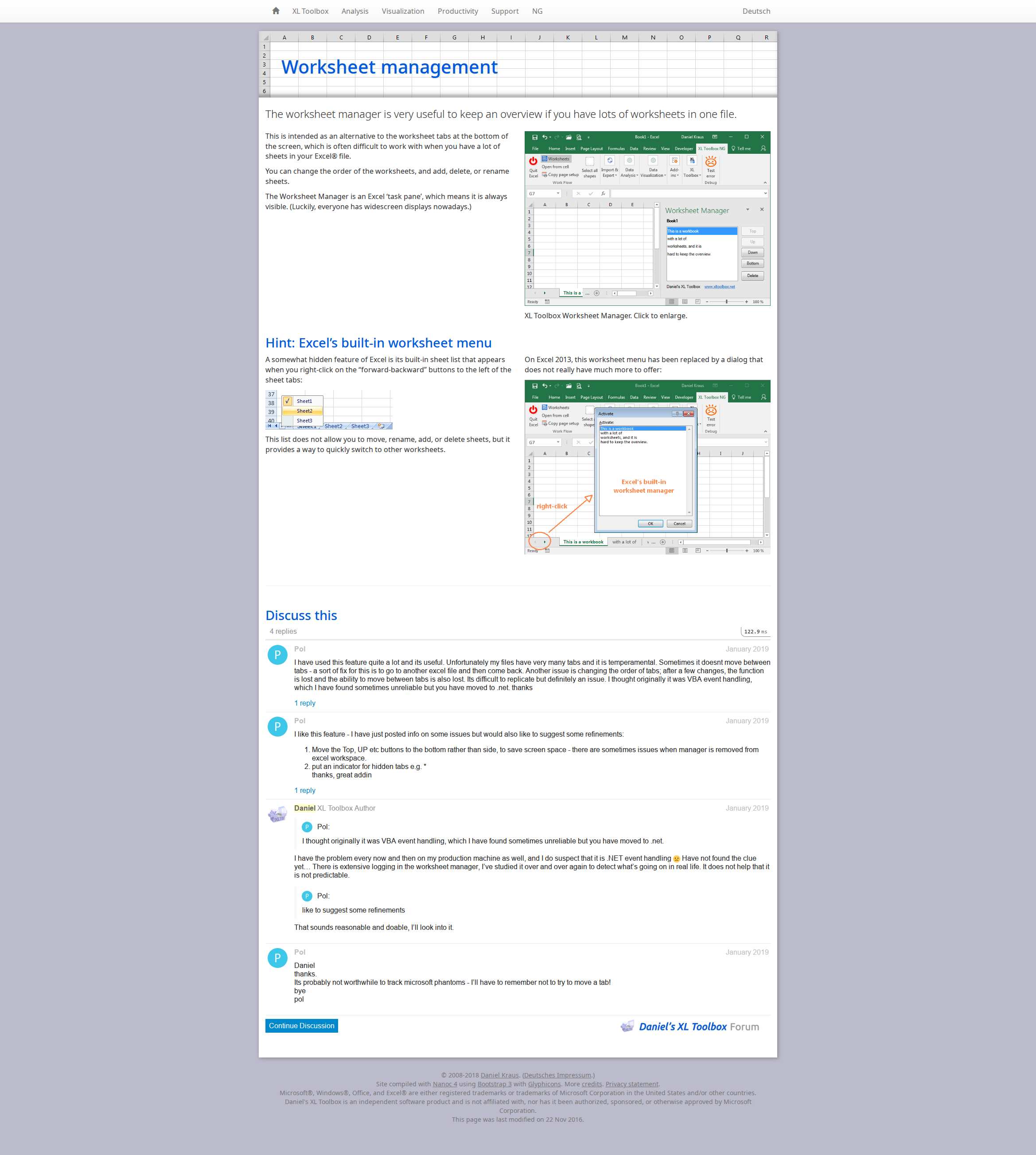 Worksheet management
