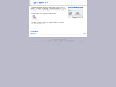 Copy page setup