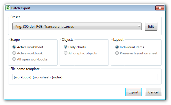 Batch graphic export