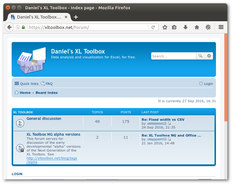 phpBB forum on xltoolbox.net