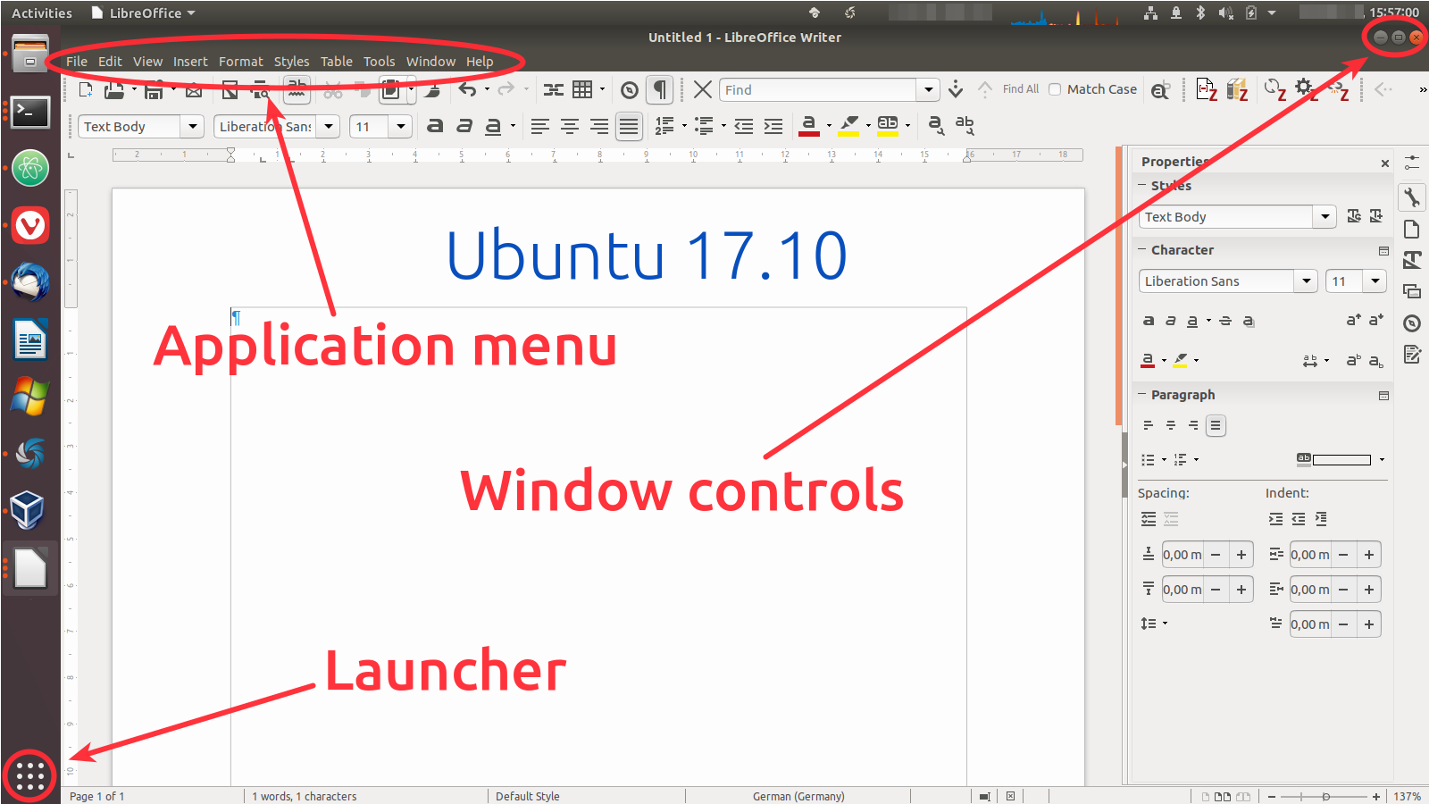 Controls in Ubuntu 17.10