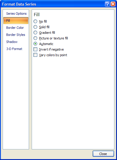 Excel sets the chart colors to 'automatic' by default.