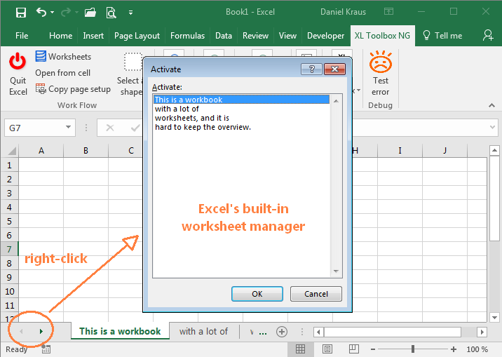 XL Toolbox Worksheet Manager
