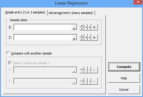 Simple regression form